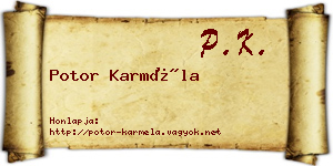 Potor Karméla névjegykártya